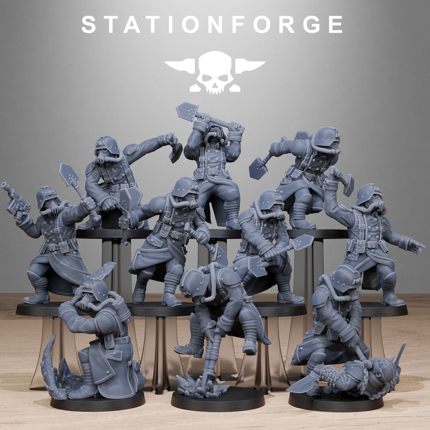 GrimGuard Shovel Fighters - StationForge - 28mm