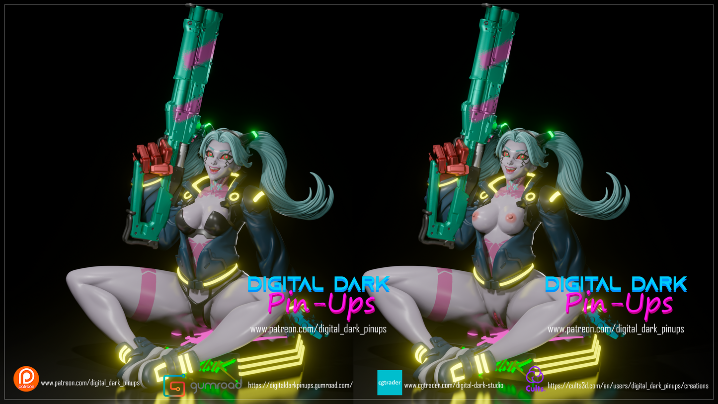 Rebecca from Edgerunners - Digital Dark Pin-ups