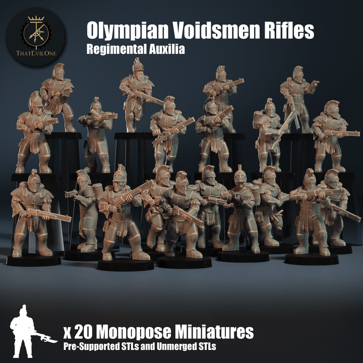 Regimental Auxilia Olympian Voidsmen Rifles - ThatEvilOne - 28mm