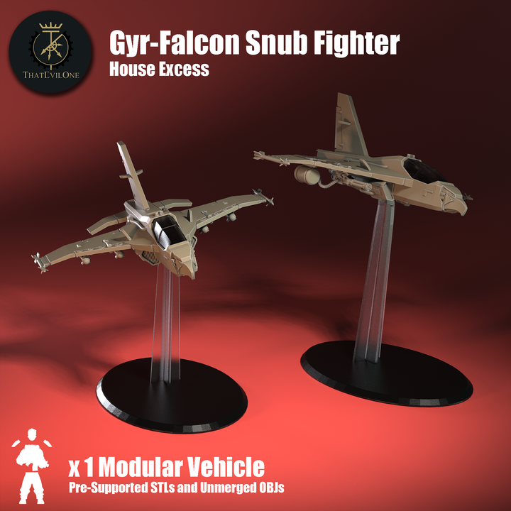 House Excess Gyr-Falcon Snub Fighter - ThatEvilOne - 28mm