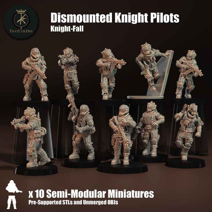 Knight Fall Dismounted Knight Pilots - ThatEvilOne - 28mm