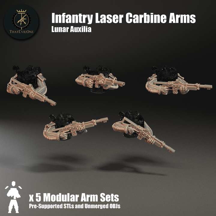 Lunar Auxilia Infantry Laser Carbines Arms - ThatEvilOne - 28mm