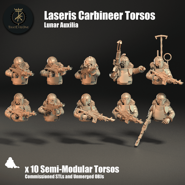 Lunar Auxilia Laseris Carbineer Torsos - ThatEvilOne - 28mm