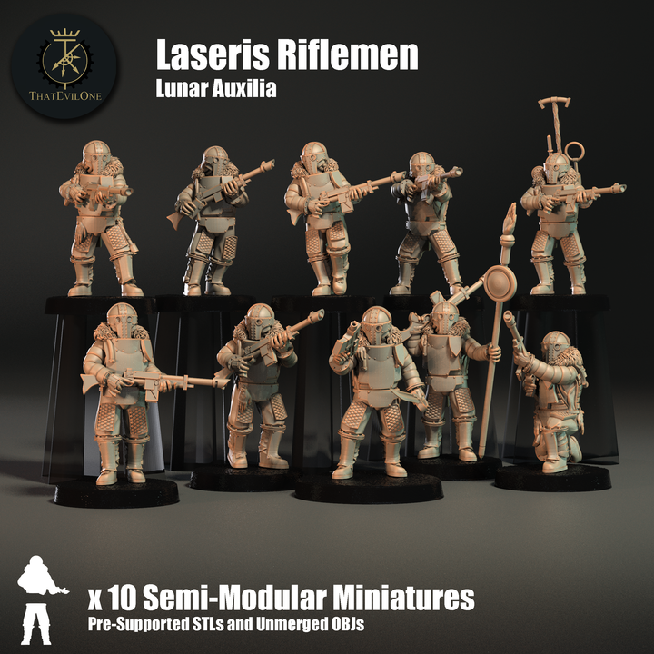 Lunar Auxilia Securis Laseris Riflemen - ThatEvilOne - 28mm