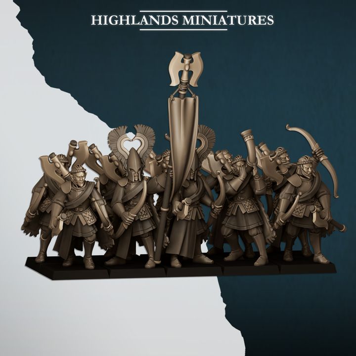 Aegean Elves - Nemean Lions with Bows - Highlands Miniatures