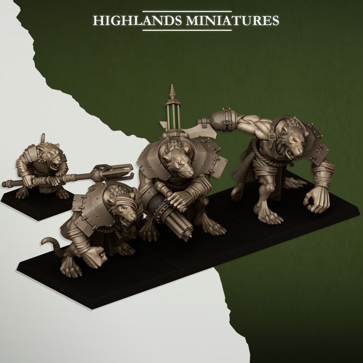 Sewer Vermin - Ratgors and Ratgor Master - Highlands Miniatures