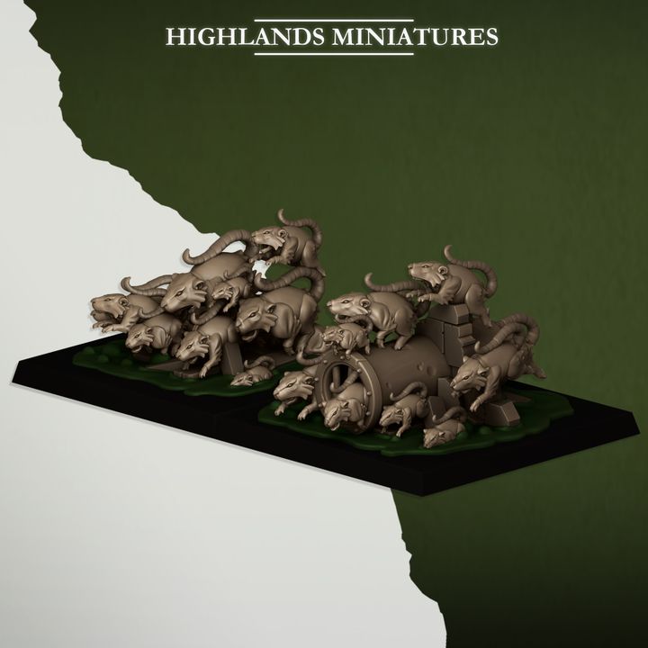 Sewer Vermin - Rat Swarm - Highlands Miniatures