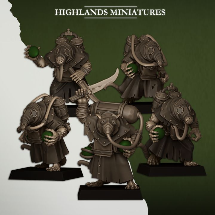 Sewer Vermin - Sewer Poison Carriers - Highlands Miniatures