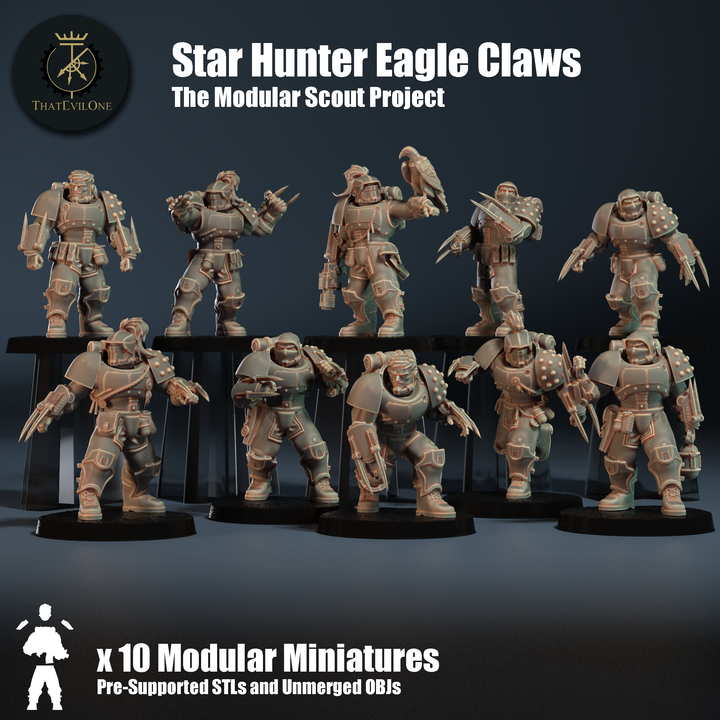 The Modular Scout Project Star Hunter Eagle Claws - ThatEvilOne - 28mm