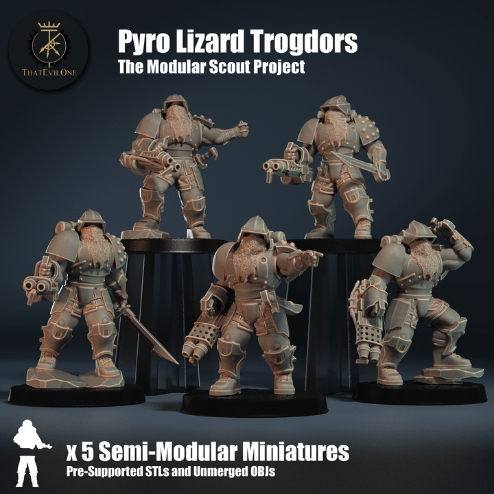 Modular Scout Pyro Lizard Trogdors - ThatEvilOne - 28mm