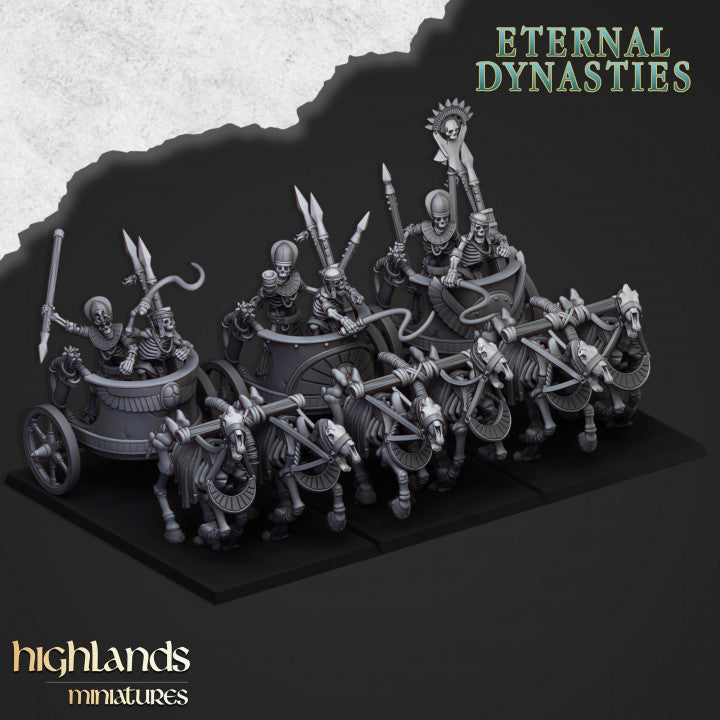 Eternal Dynasties - Ancient Skeletal Chariots - Highlands Miniatures