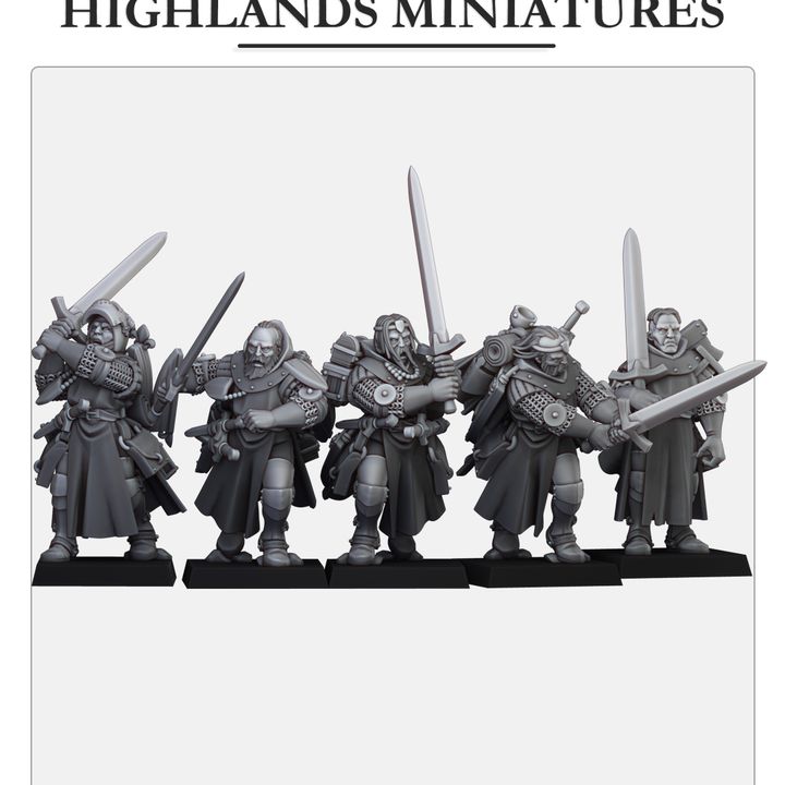 Gallia - Dismounted Questing Knights - Highlands Miniatures