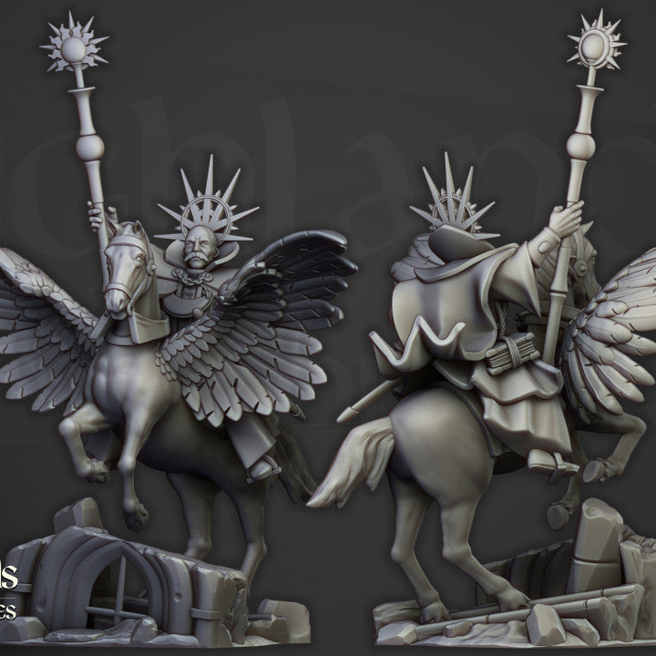 Sunland - High Mage of Sunland on Pegasus - Highlands Miniatures