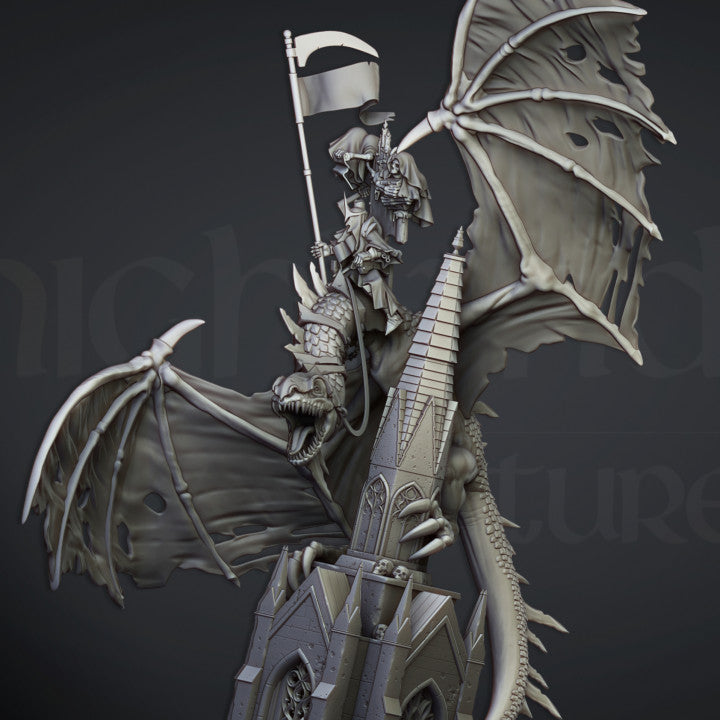 Transilvanya - Ezekiel, Lord Necromancer on Flying Monster - Highlands Miniatures