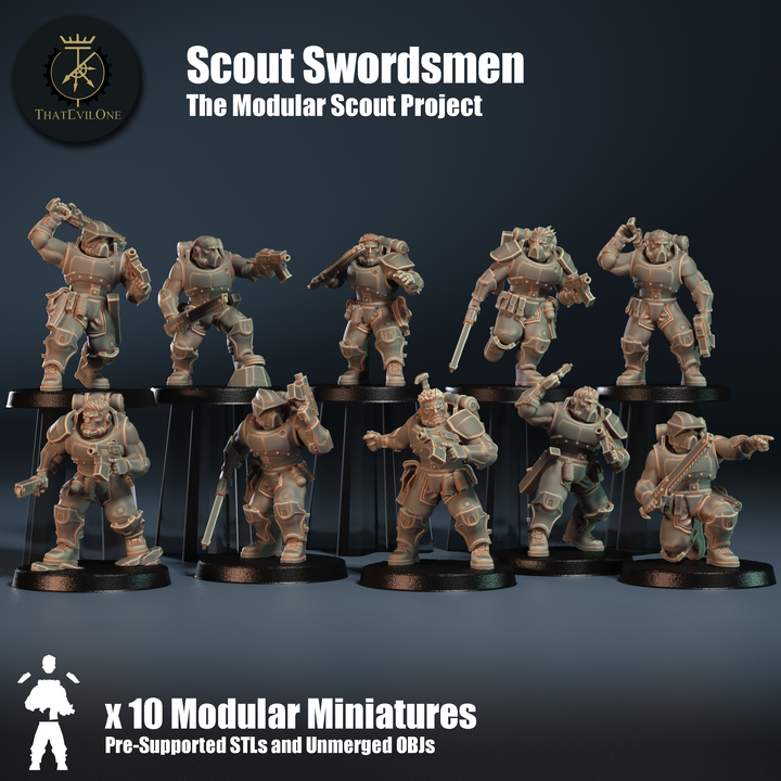 The Modular Scout Project Scout Swordsmen - ThatEvilOne - 28mm