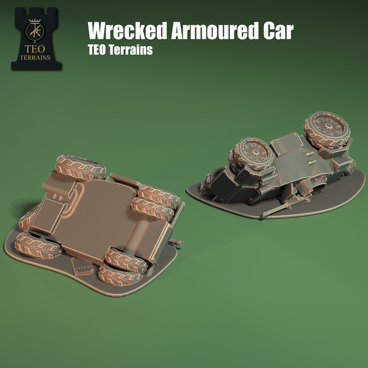 TEO Terrains - Wrecked Armoured Car - ThatEvilOne - 28mm