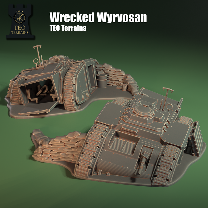 TEO Terrains - Wrecked Wyrvosan APC - ThatEvilOne - 28mm