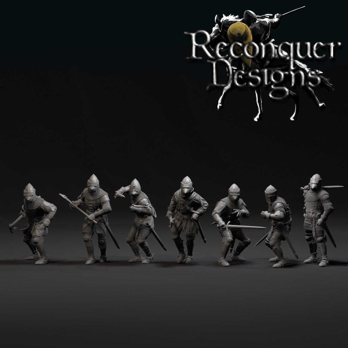 Dismounted late 14th Century men at arms - Reconquer Designs