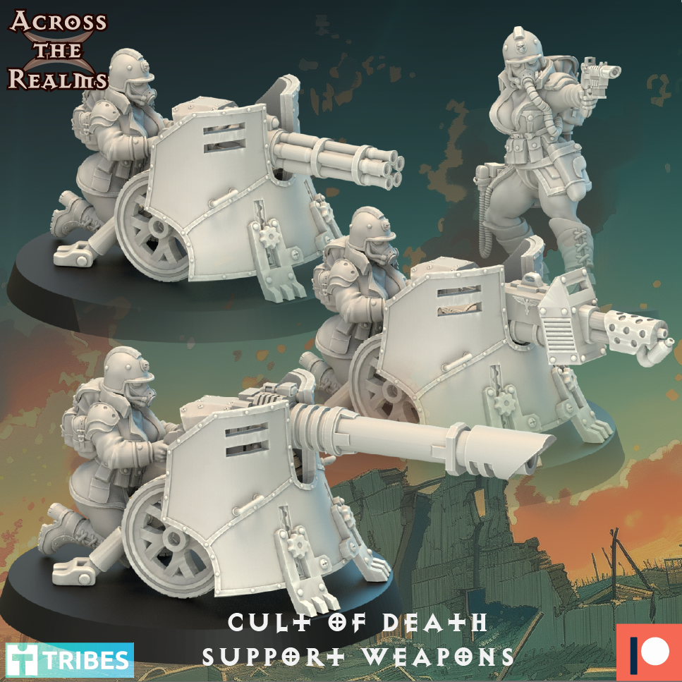 Cult of Death Support Weapons - Pinup Corps - Across the Realms 32mm