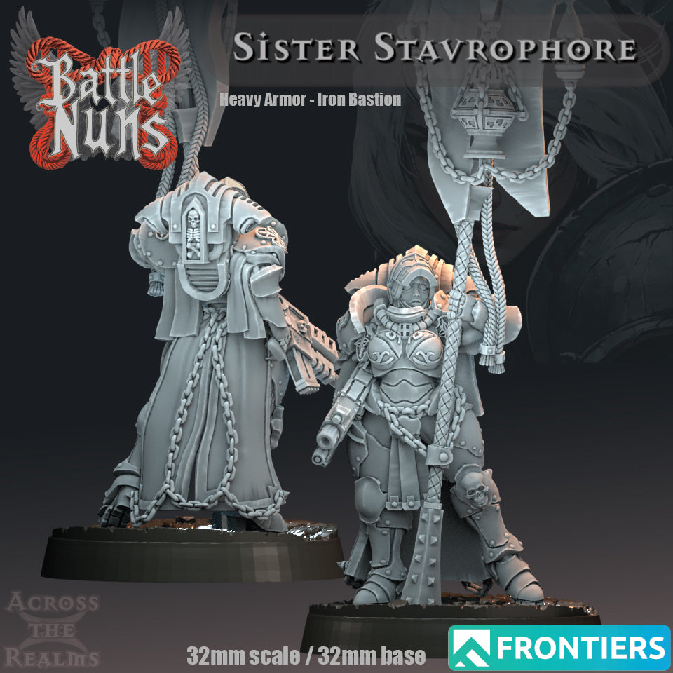 Sister Stavrophore (Heavy Armor) - Battle Nuns - Across the Realms 32mm