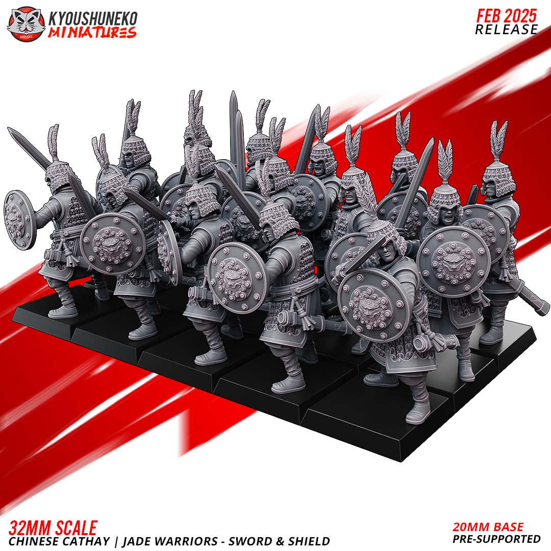Sword & Shield - Jade Warriors | Chinese Cathay - Kyoushuneko Miniatures