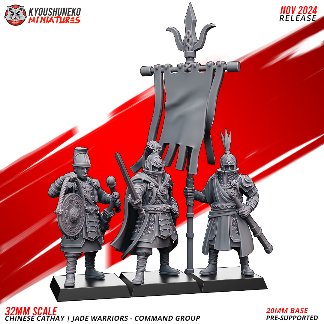 Command Group - Jade Warriors Spearmen | Chinese Cathay - Kyoushuneko Miniatures