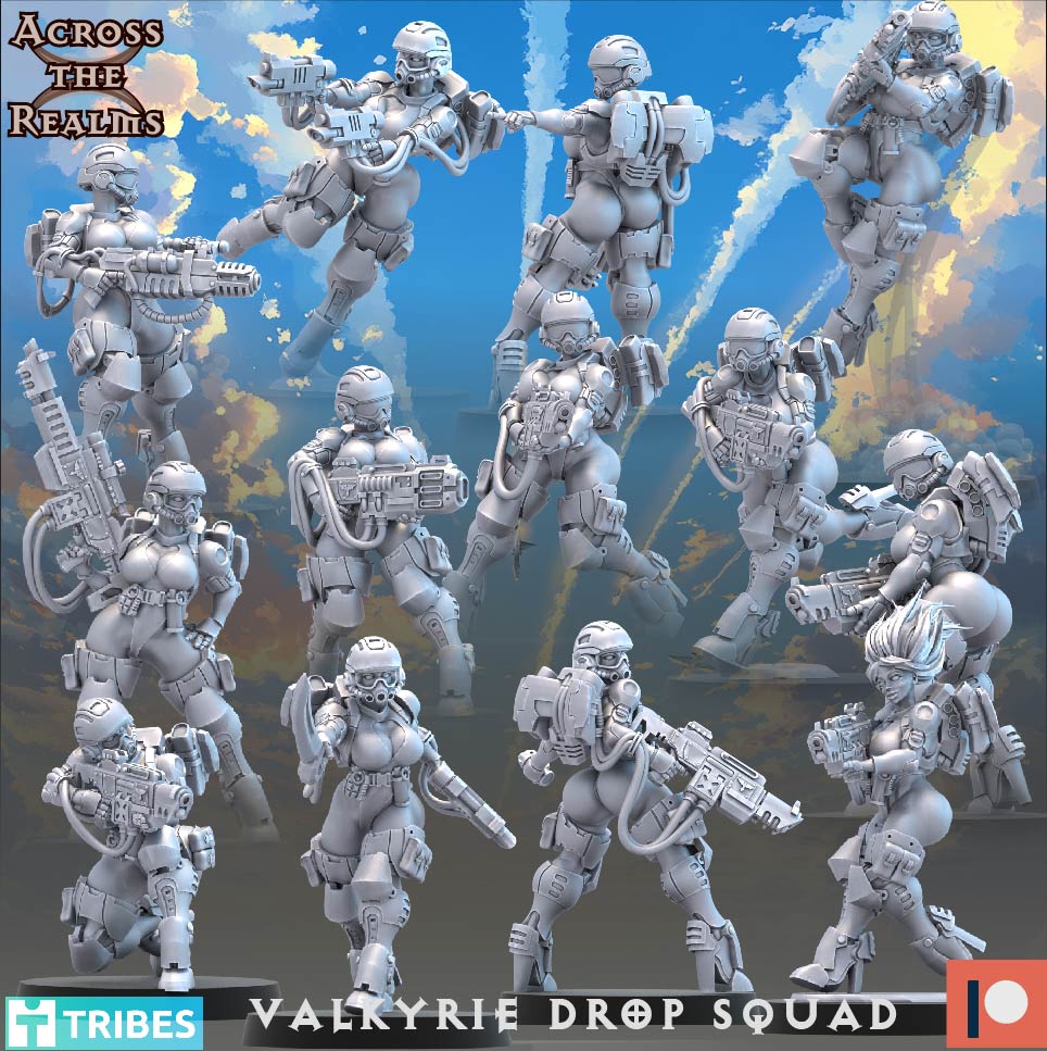 Valkyrie Drop Squad - Pinup Corps - Across the Realms 32mm