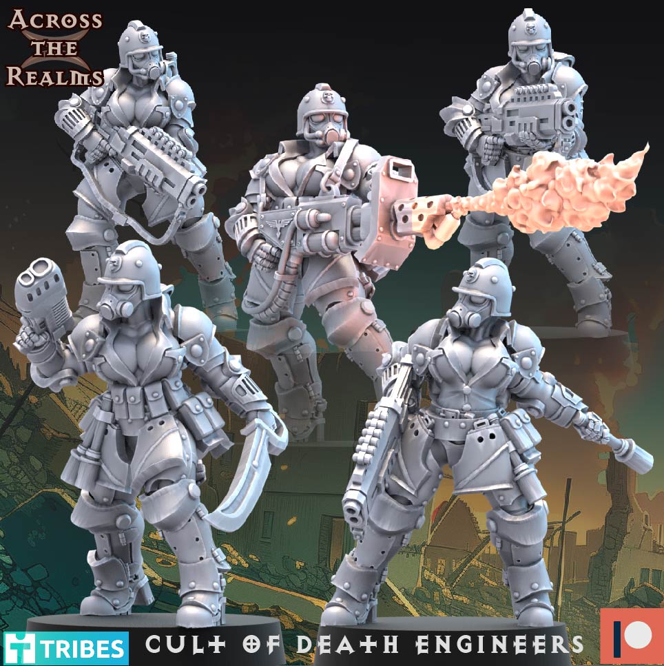 Cult of Death Engineers - Pinup Corps - Across the Realms 32mm