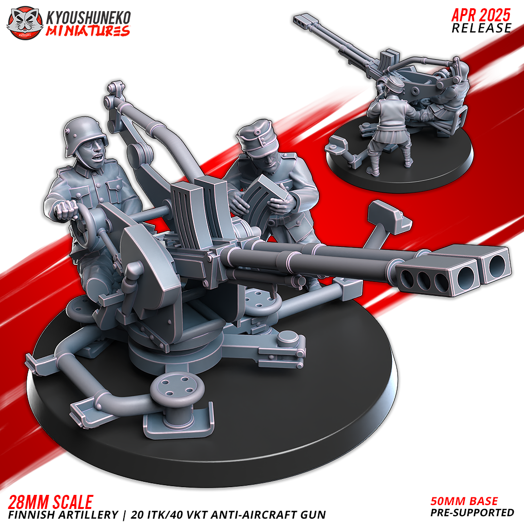 20 ITK 40 VKT Anti-Aircraft Gun | Finnish Artillery ww2 - Kyoushuneko Miniatures