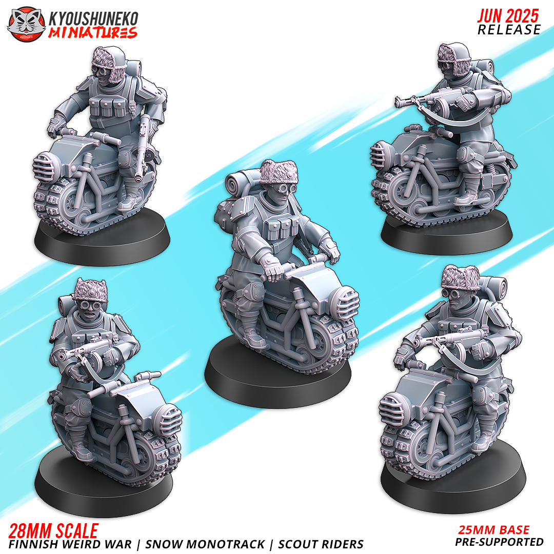 Finnish Weird War | Snow Monotrack | Scout Riders - Kyoushuneko Miniatures