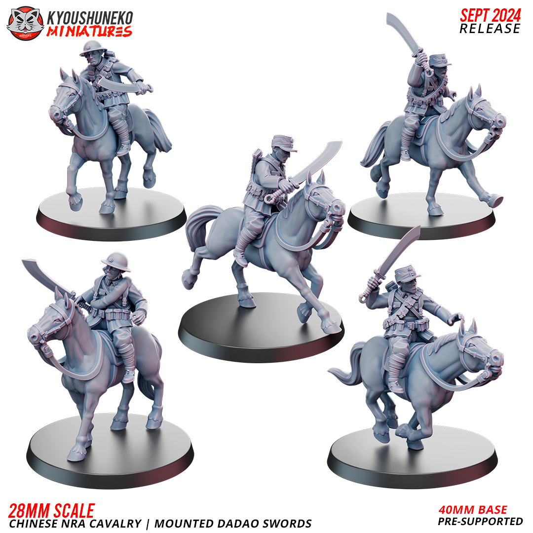 Mounted Dadao Swords | Chinese NRA Cavalry ww2 - Kyoushuneko Miniatures