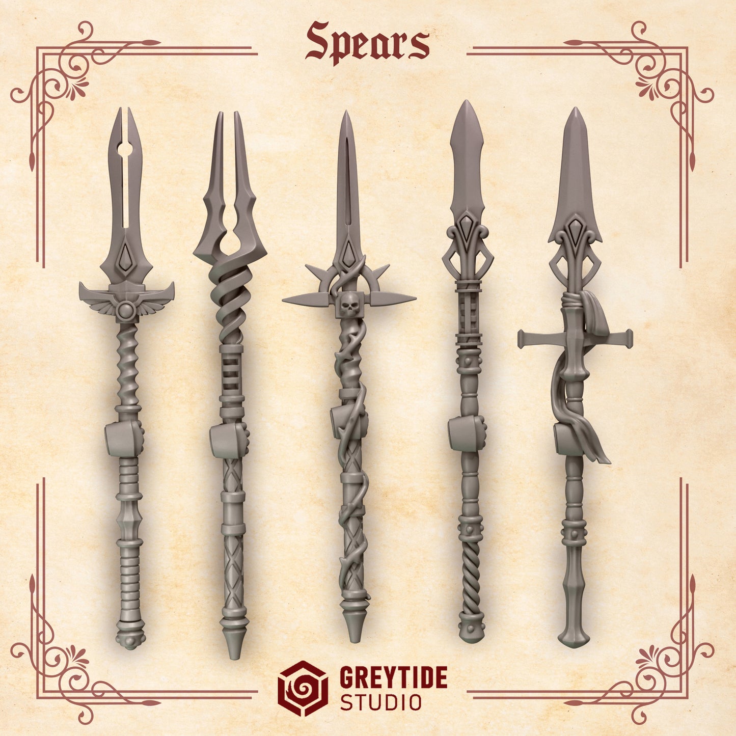 Spears CL - Arms and Weapons - Bits - GreyTide Studio