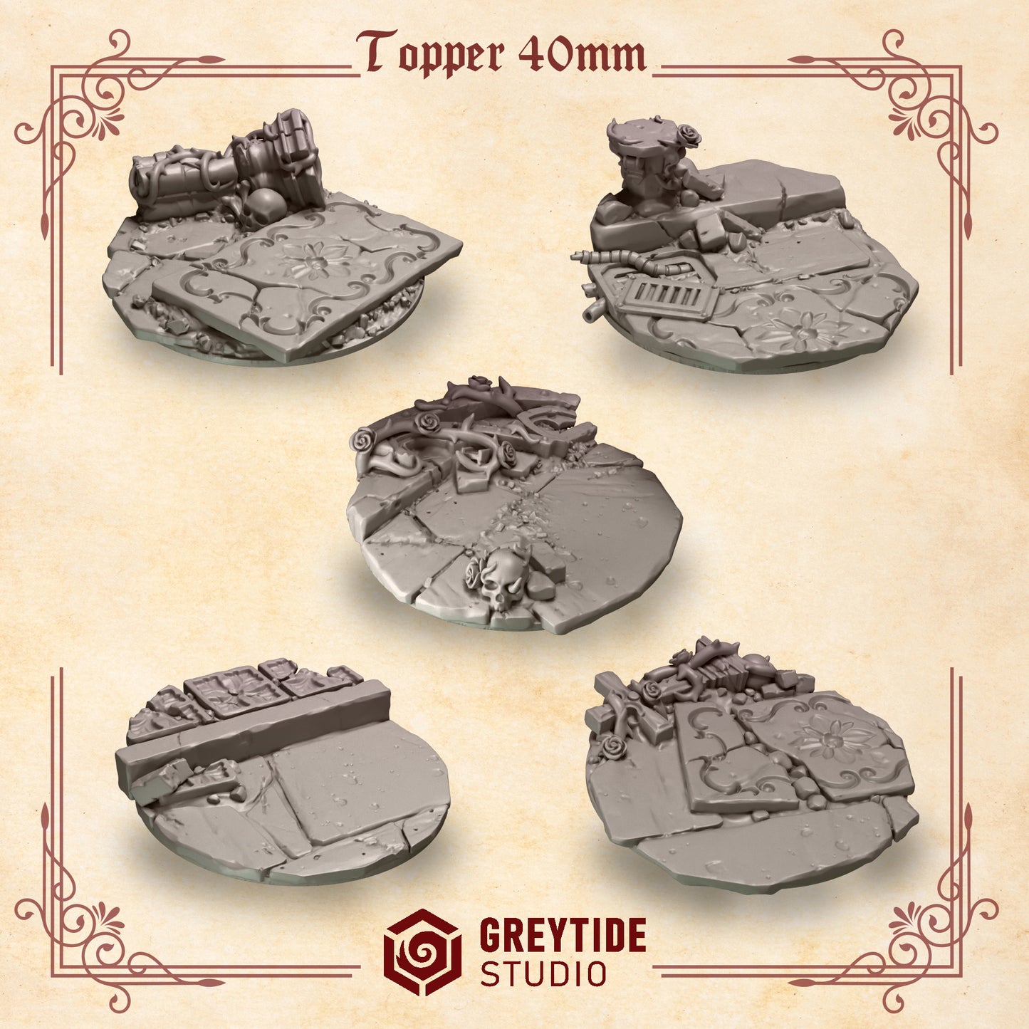 Toppers 40mm CL - Base - Bits - GreyTide Studio