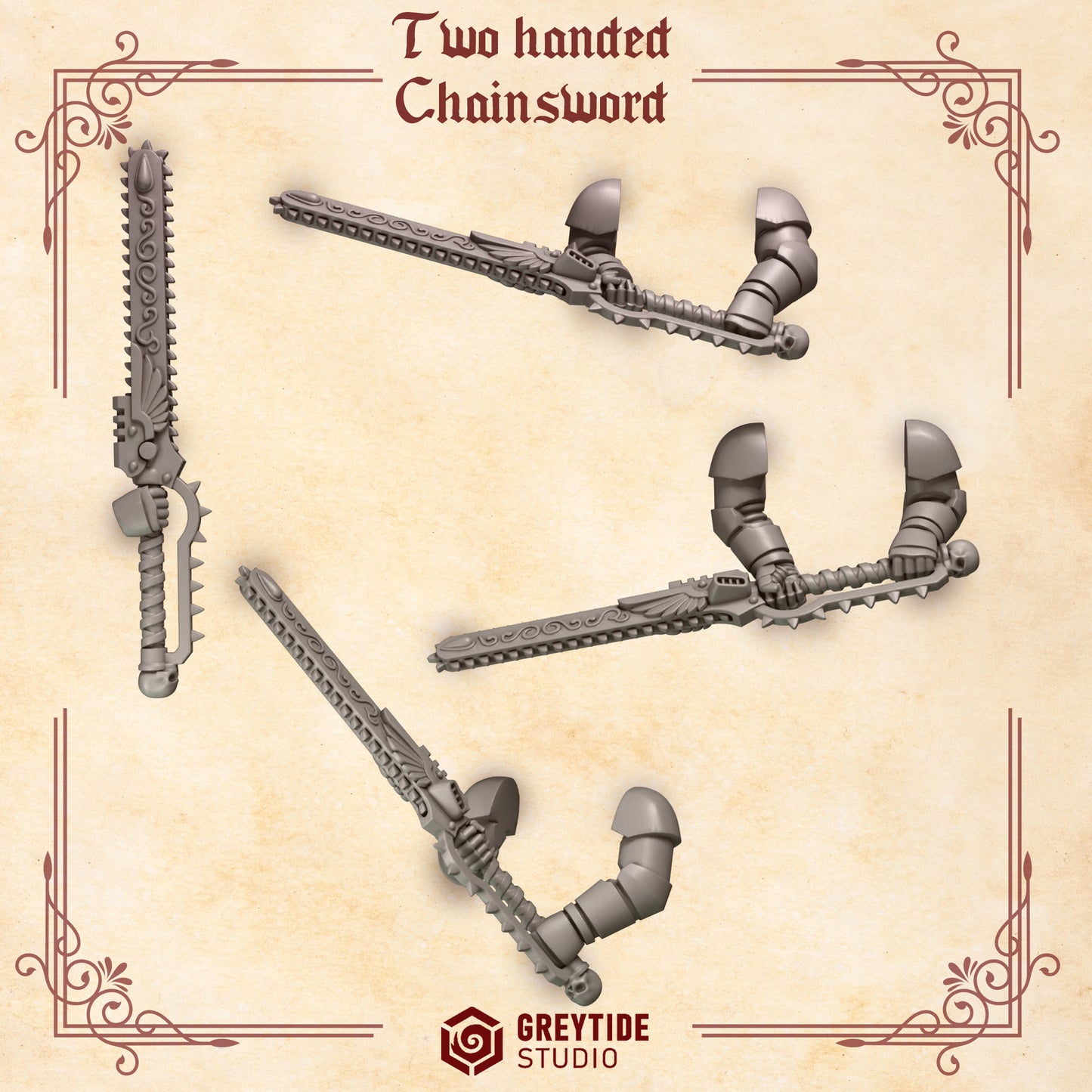 Two Handed Chainswords CL - Arms and Weapons - Bits - GreyTide Studio