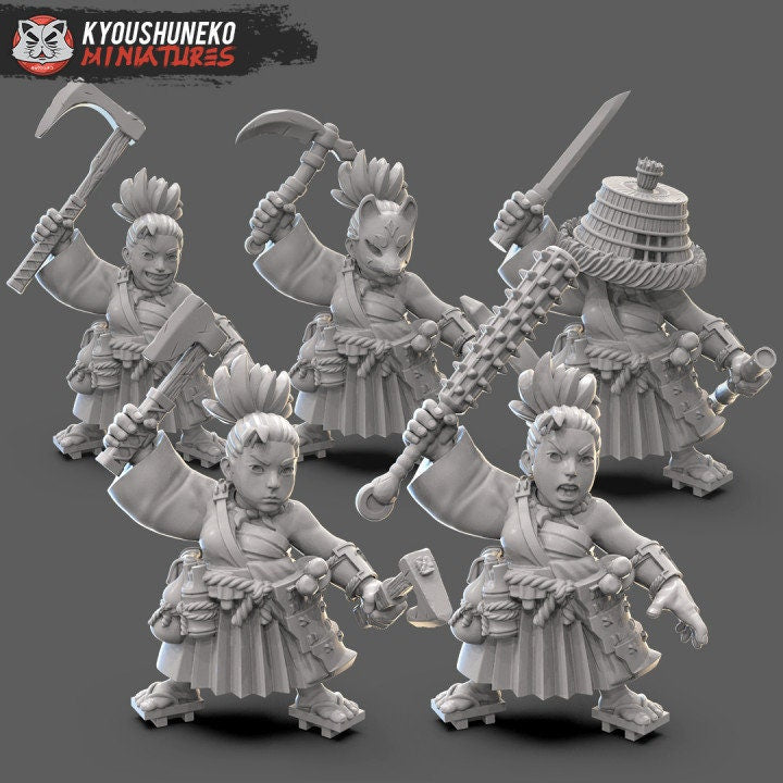 Female Dwarf Samurai Ronin - Japanese - Kyoushuneko miniatures