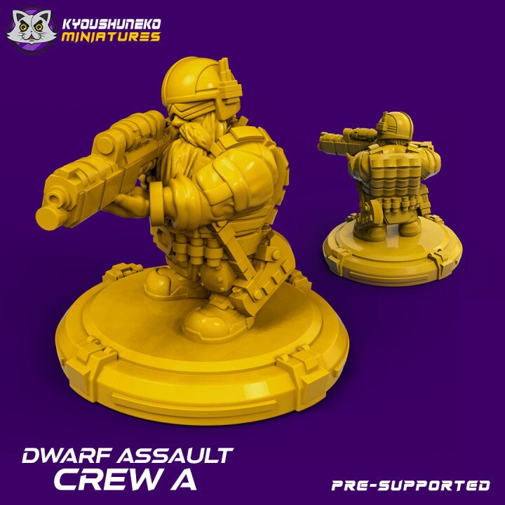 Space Dwarf Assault Crew A - Kyoushuneko miniatures