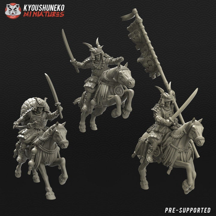 Japanese Samurai Mounted Command Group - Kyoushuneko Miniatures