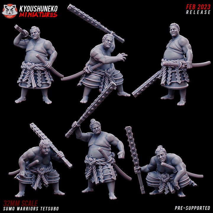Japanese Sumo Warriors Tetsubo - Kyoushuneko Miniatures