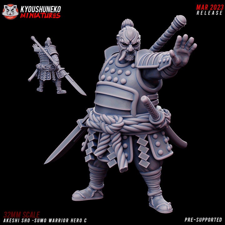 Japanese Akeshi Sho Sumo Warrior Hero C - Kyoushuneko Miniatures