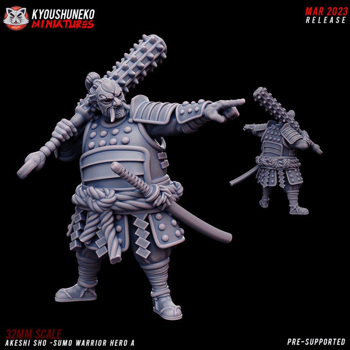 Japanese Akeshi Sho Sumo Warrior Hero A - Kyoushuneko Miniatures