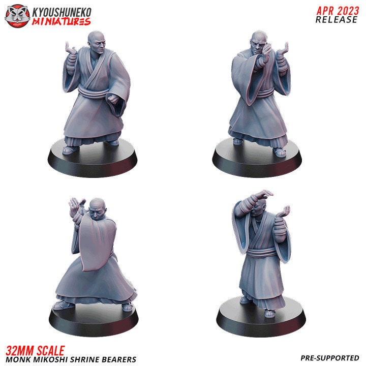 Monk Mikoshi Shrine Bearers - Japanese - Kyoushuneko Miniatures