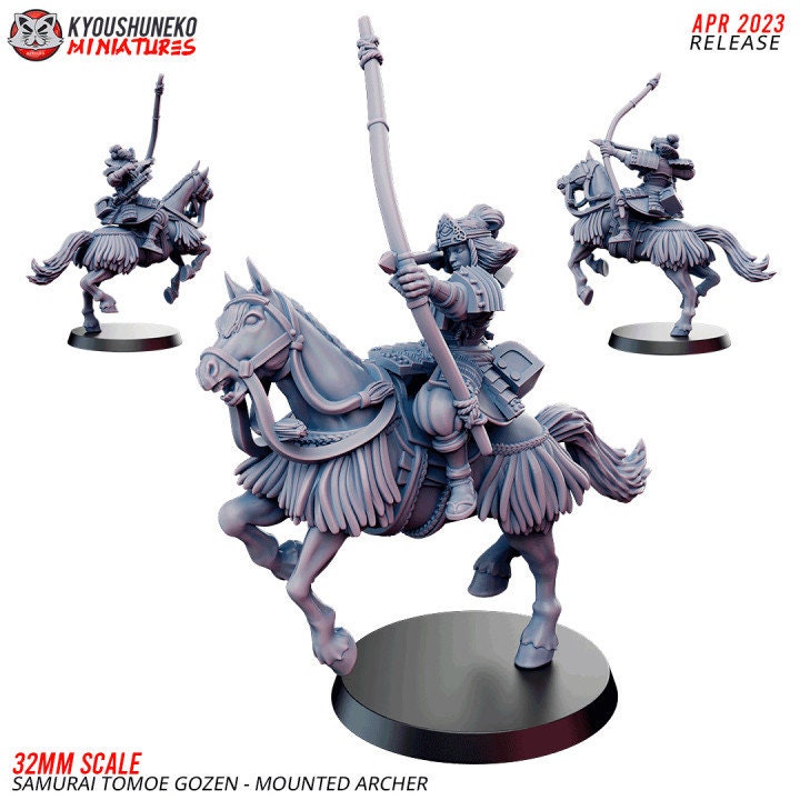 Samurai Tomoe Gozen Mounted Archer - Japanese - Kyoushuneko Miniatures