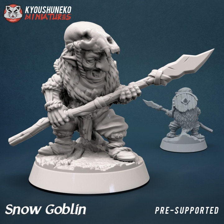 Snow Goblin Spearmen - Black Orc - Kyoushuneko Miniatures