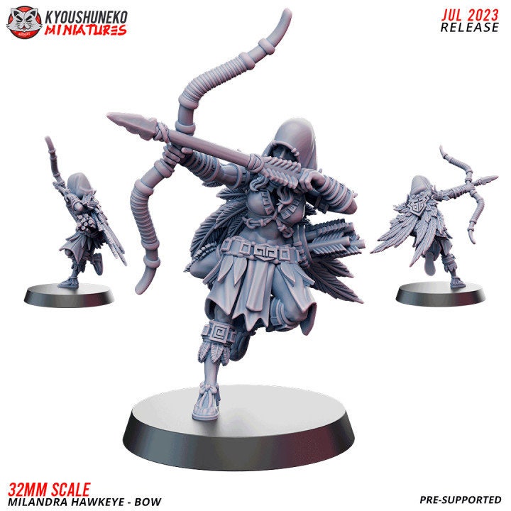 Milandra Hawkeye Bow - Elf - Kyoushuneko Miniatures