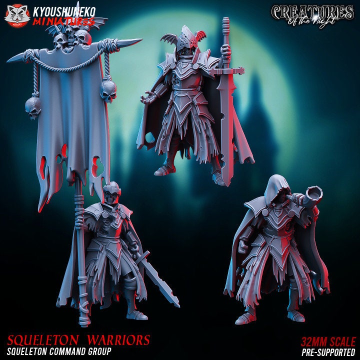 Skeleton Command Group - Army of the Deads - Kyoushuneko Miniatures