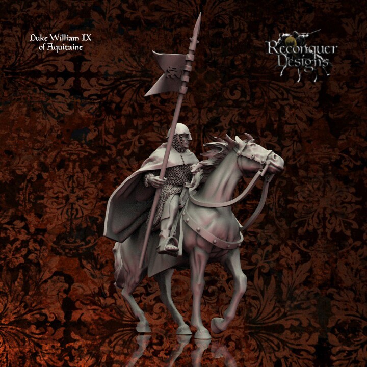 Duke William IX of Aquitaine 28mm - Reconquer Designs