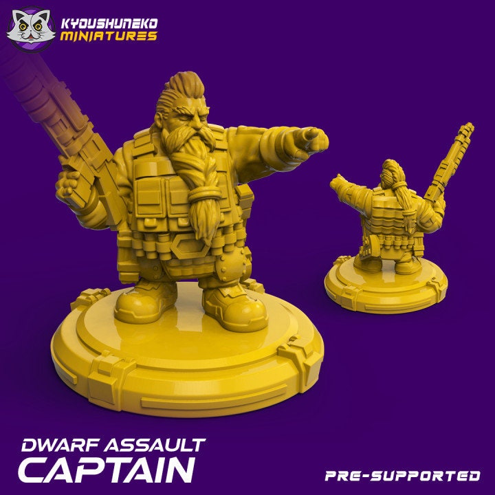 Space Dwarf Assault Captain - Kyoushuneko miniatures