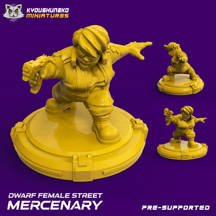 Space Dwarf Female Street Mercenary - Kyoushuneko miniatures