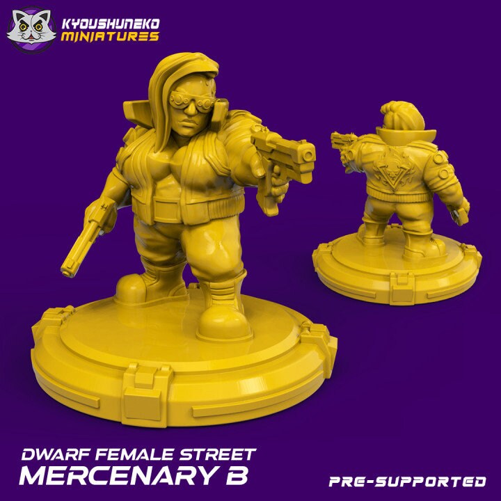 Space Dwarf Female Street Mercenary B - Kyoushuneko miniatures