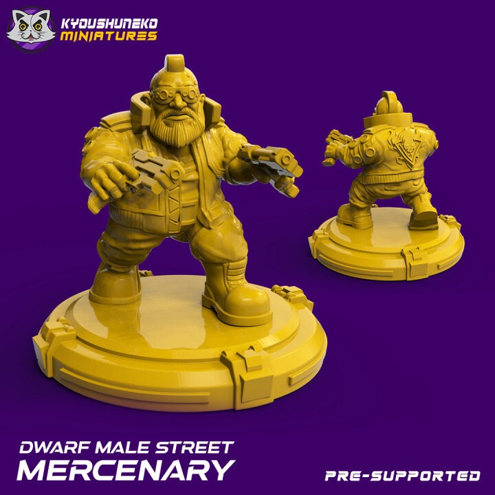 Space Dwarf Male Street Mercenary - Kyoushuneko miniatures